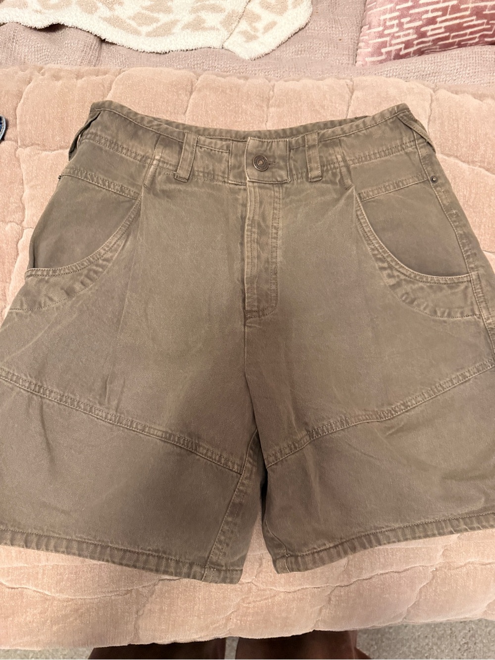 Men's Olive Green Casual Utility Shorts
